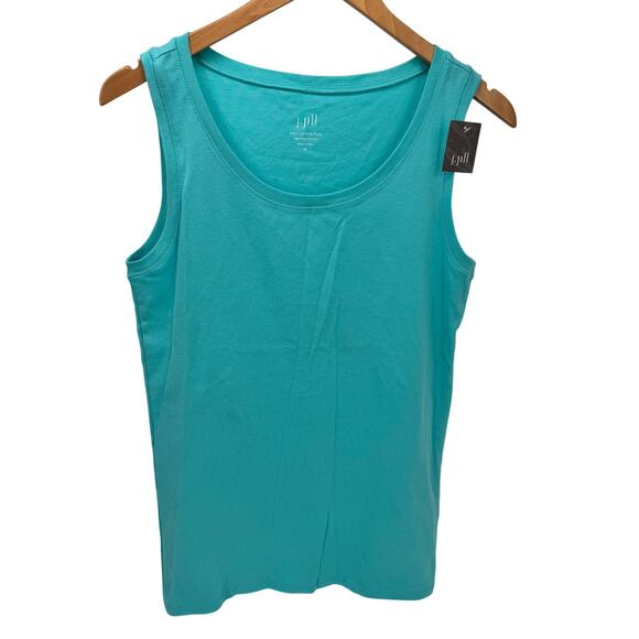 J Jill Tank Top Womens Medium Capri Blue Pima Cotton Coastal Pullover Shirt NEW - Picture 1 of 7